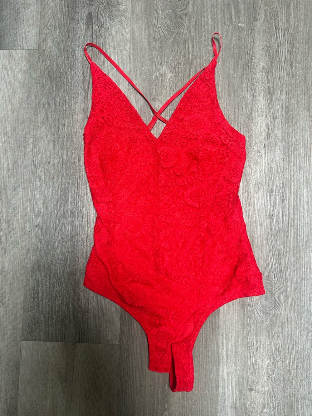 Windsor red lace bodysuit